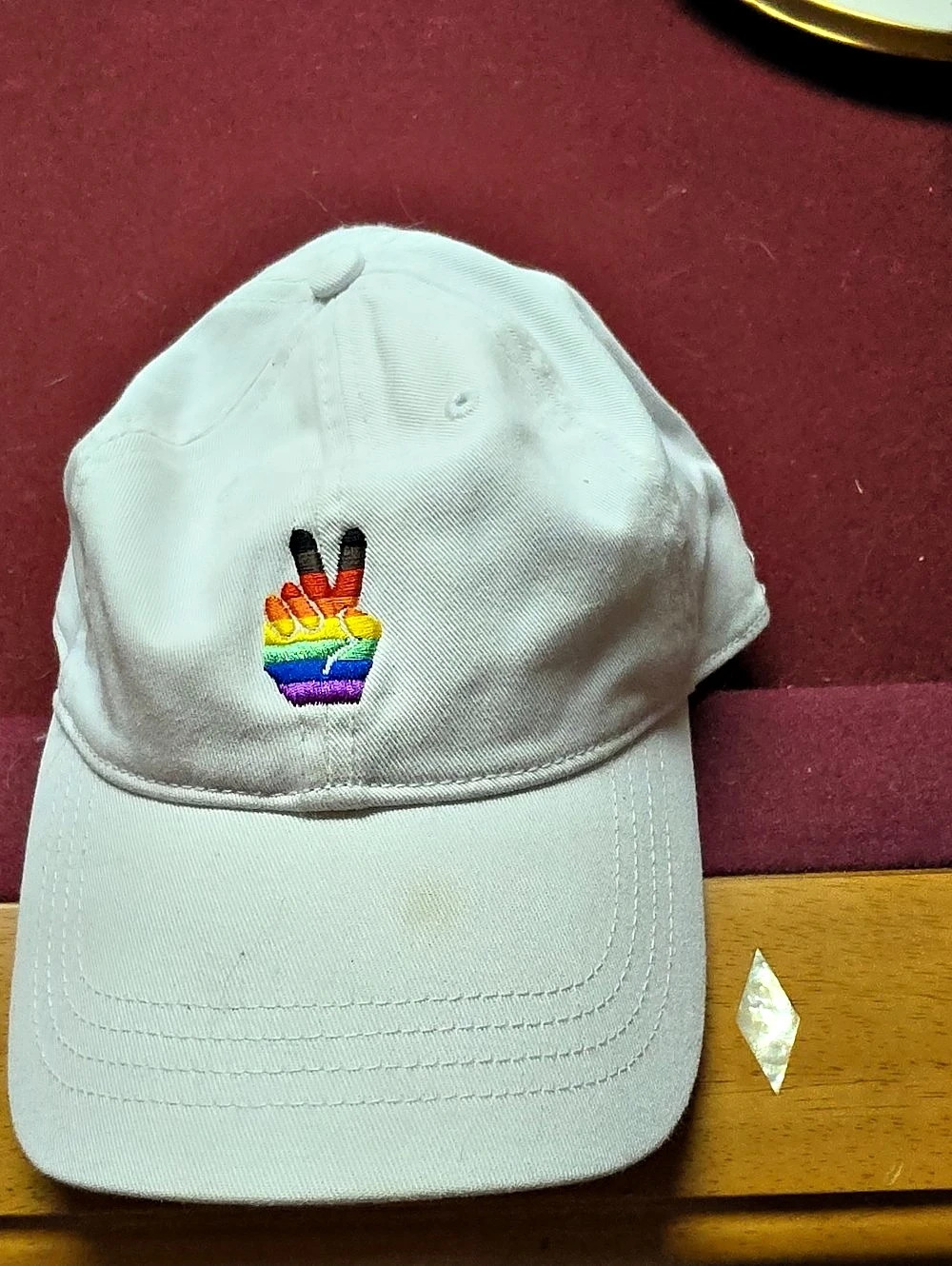 American Eagle Pride Rainbow Hand Hat White